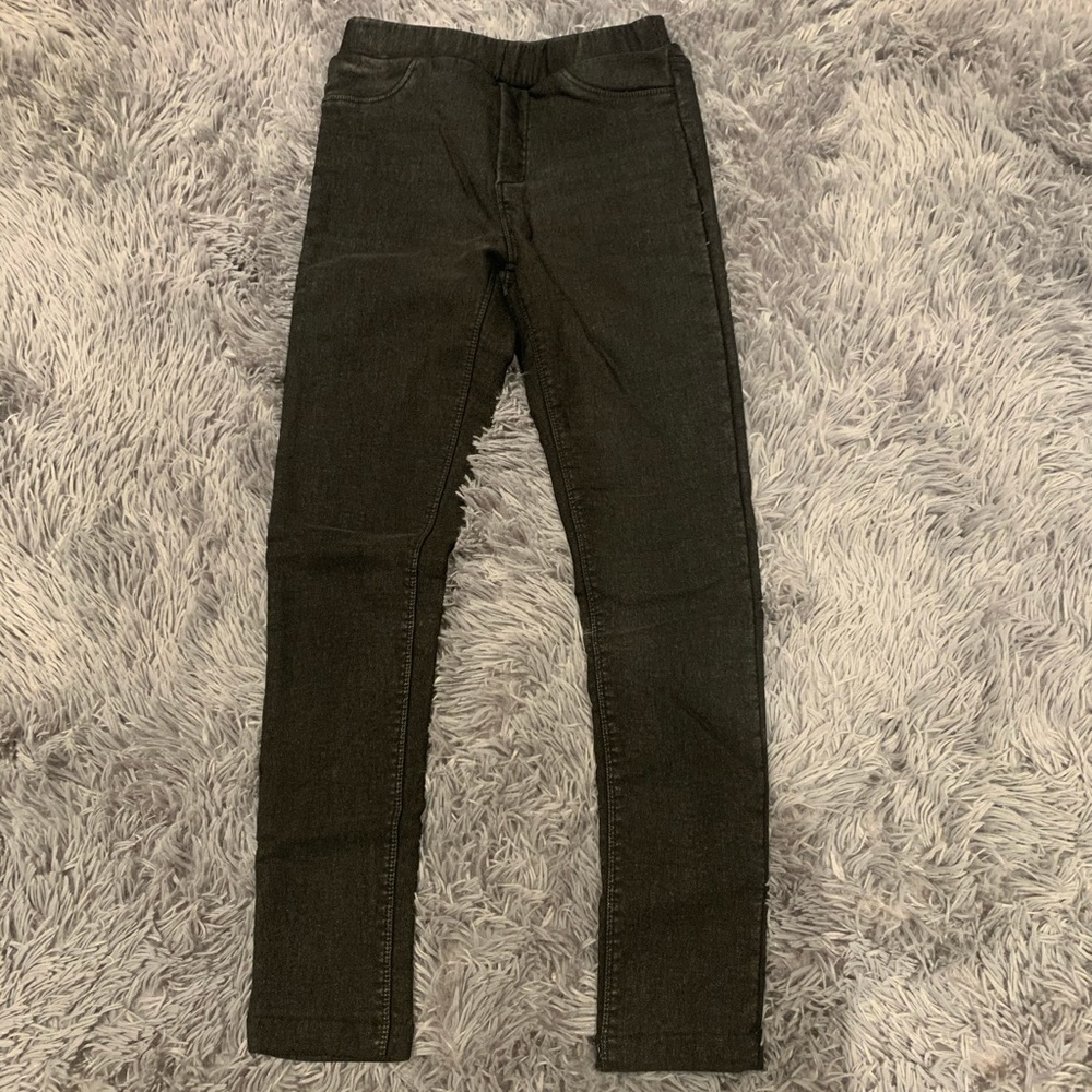 Black felt even lining jean-legging